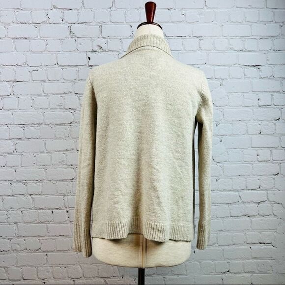 Eileen Fisher Italian Yarn Alpaca Wool Blend Khaki Open Knit Cardigan XS - Picture 4 of 8